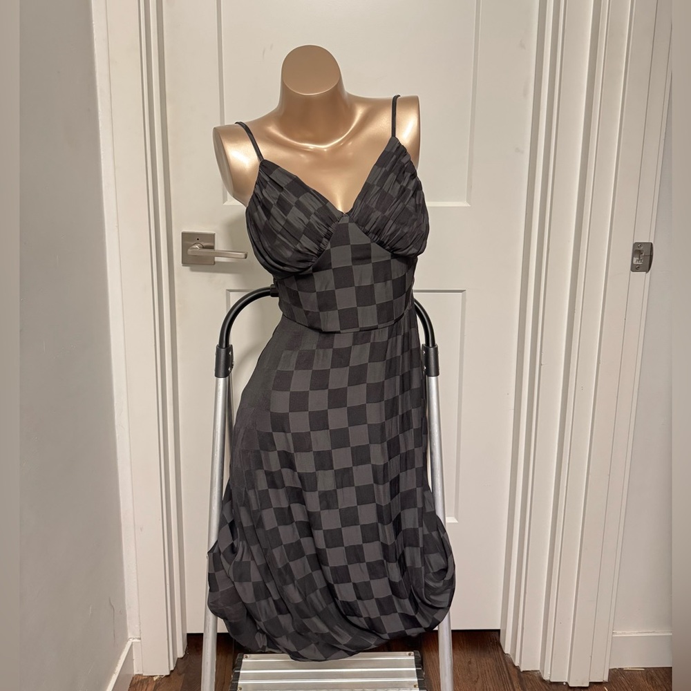 Nasty Gal Checkered Slip Dress